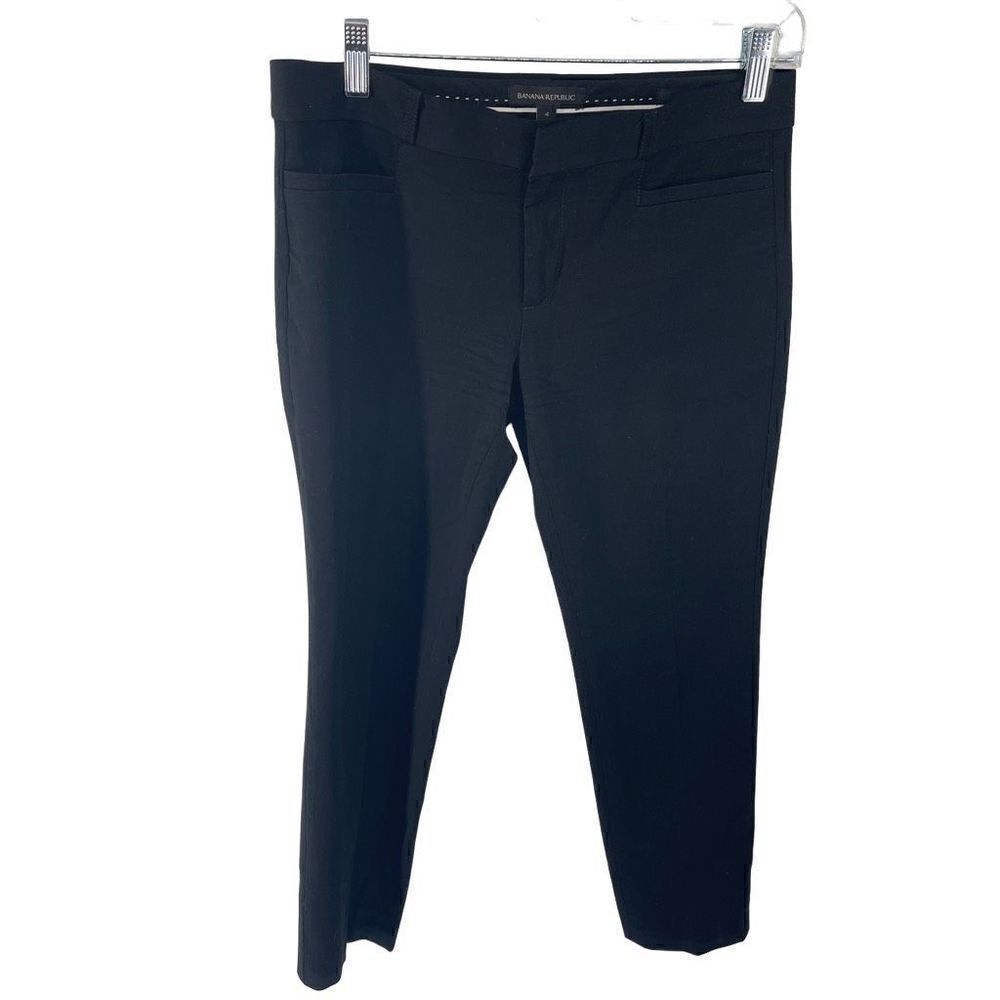 Banana Republic Sloan Women's Straight Slim Trouser Pants Size 4 black office